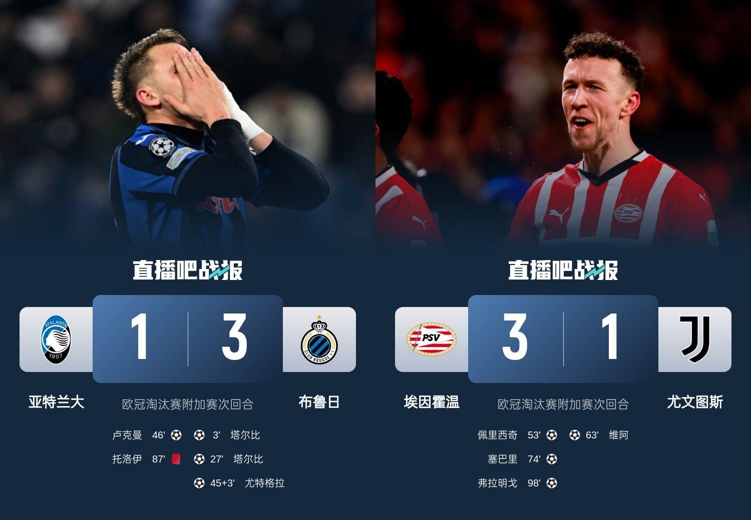 真是意甲拉垮？PSV淘汰尤文后3連敗，布魯日爆冷真藍(lán)黑后1勝難求