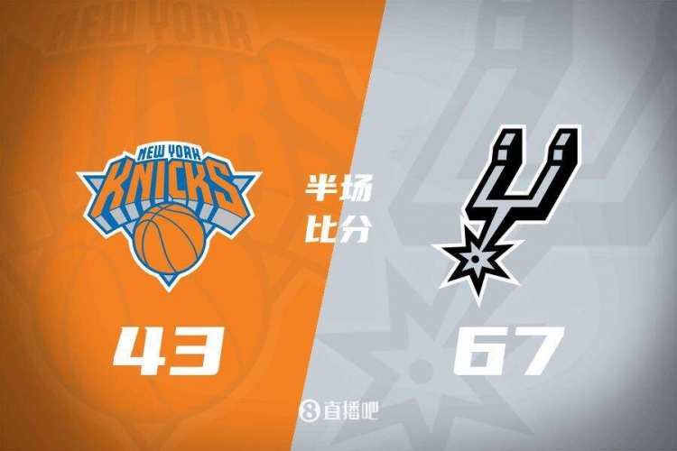 花了？馬刺半場(chǎng)4人得分上雙67-43領(lǐng)先尼克斯24分 唐斯19分