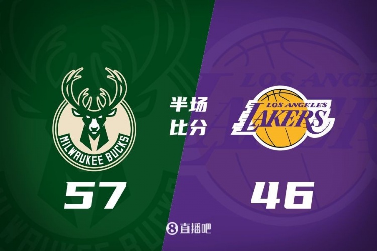 讓一套首發(fā)！布朗尼8分全隊(duì)最高 字母13+3 湖人半場(chǎng)落后雄鹿11分